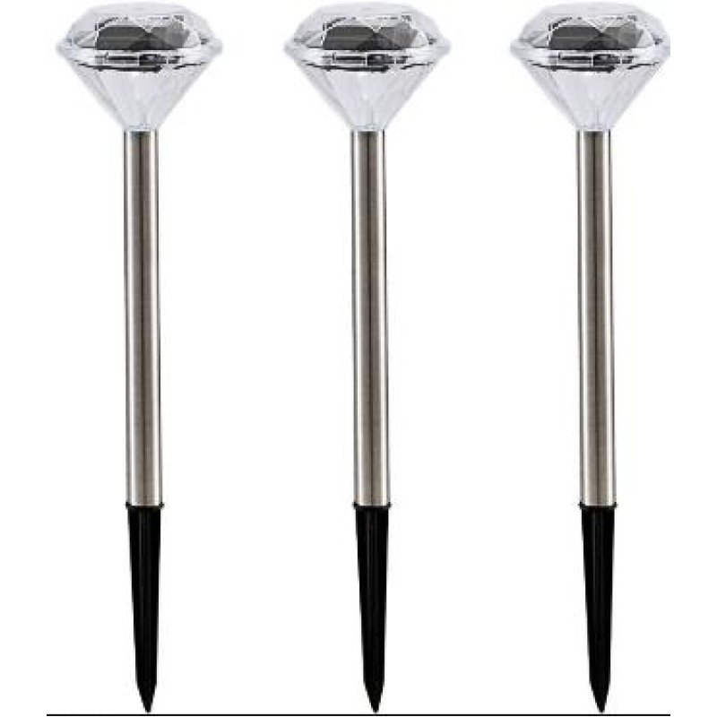 ΦΑΝΑΡΙ ΗΛΙΑΚΟ stainless steel, ΠΛΑΣΤΙΚΟ translucent, IP44, inkl. 1 x AAA Ni-Mh 300mAh, D:80, H:340, incl. 1xLED 0,06W 3,2V, wei?