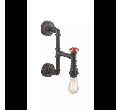 Wall light metal black gold patinated, WxH:100x365, OH:250, excl. 1xE27 60W 230V