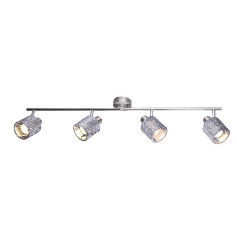 Spotlight metal gold ancient, glass amber, LxWxH:700x80x160, excl. 4xE14 40W 230V
