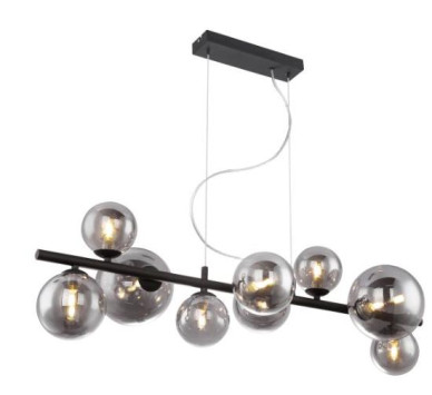 RIHApendant lamp metal black matt, 9x G9 LED