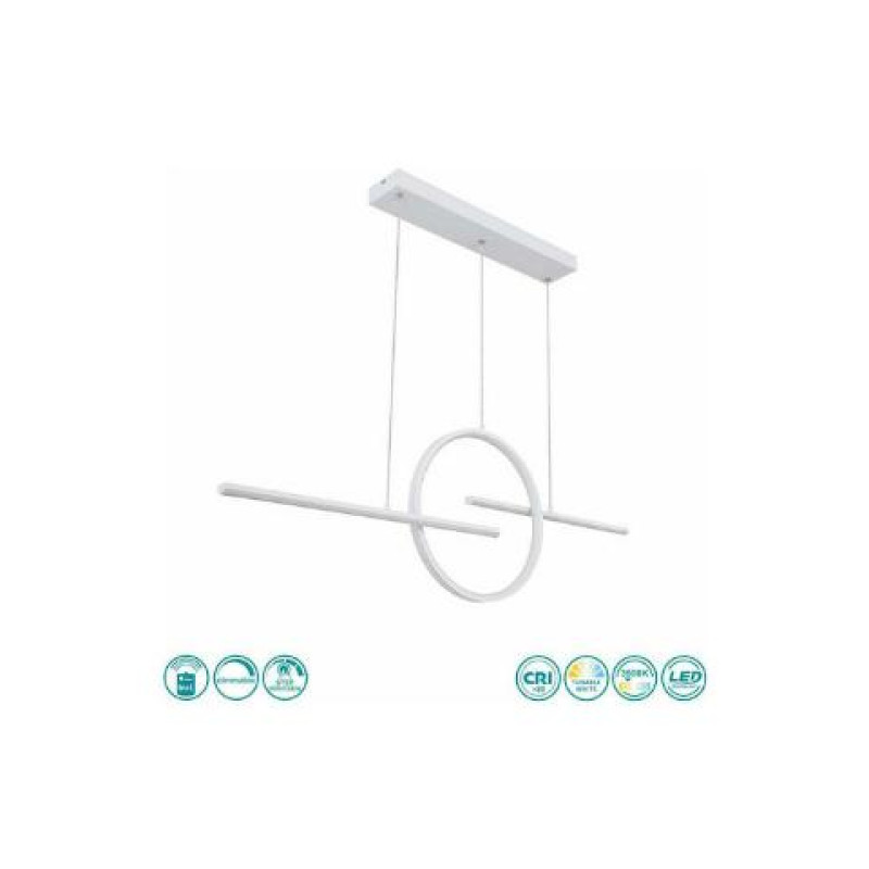 BARRALpendant lamp metal white, LED
