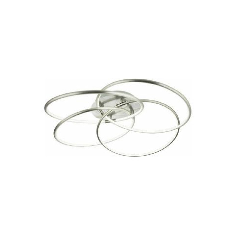 Ceiling Light nickel matt, plastic satinized, suitable for dimming, Remote control, Color fixing, D:850, H:210, incl. 1xLED 60W