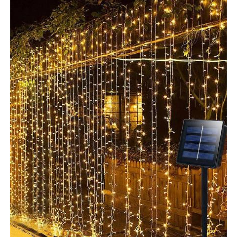 ΗΛΙΑΚΟ 192LED ΚΟΥΡΤΙΝΑ ΜΕ 8 ΠΡΟΓΡΑΜΜΑΤΑ 150X200CM ΘΕΡΜΟ ΛΕΥΚΟ ΙΡ44
