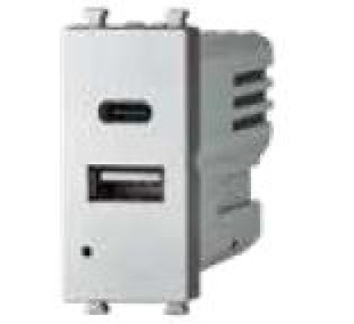 ΠΡΙΖΑ USB TYPE A & TYPE C 5,1V/2,4A ΑΣΗΜΙ ΙΝΟ