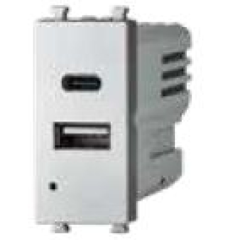 ΠΡΙΖΑ USB TYPE A & TYPE C 5,1V/2,4A ΑΣΗΜΙ ΙΝΟ