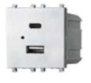 ΠΡΙΖΑ USB TYPE A & TYPE C 5,1V/3A 2Μ ΑΣΗΜΙ ΙΝΟ