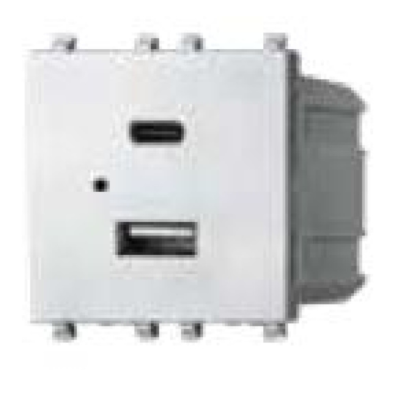 ΠΡΙΖΑ USB TYPE A & TYPE C 5,1V/3A 2Μ ΑΣΗΜΙ ΙΝΟ