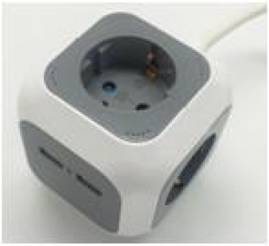 ΠΟΛΥΠΡΙΖΟ 3 ΘΕΣΕΩΝ & 2USB(2.1A) ΚΥΒΟΣ ΓΚΡΙ 3Χ1.5mm 1.5Μ ΑΣΦΑΛΕΙΑΣ