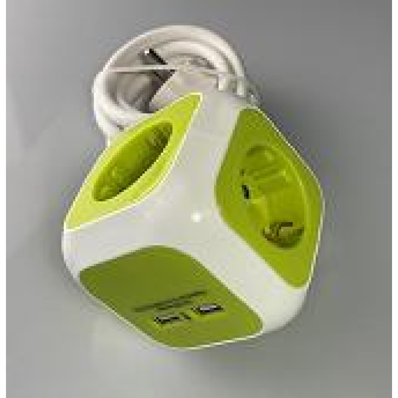 ΠΟΛΥΠΡΙΖΟ 3 ΘΕΣΕΩΝ & 2USB(2.1A) ΚΥΒΟΣ ΚΙΤΡΙΝΟ 3Χ1.5mm 1.5Μ ΑΣΦΑΛΕΙΑΣ