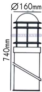Φωτιστικό Koλωνάκι Kήπου Φανάρι Curves Inox 74cm