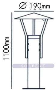 Φωτιστικό Κολωνάκι Φανάρι Inox 110cm