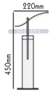 Φωτιστικό Κολωνάκι Φανάρι Inox 45cm