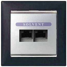 Πρίζα UTP rj45 Διπλή Valena Μαύρο-Aσημί Metallic