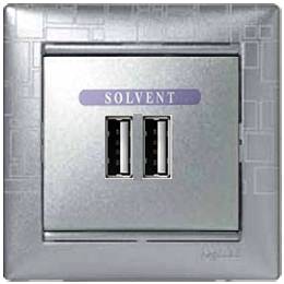 Πρίζα Φορτισης USB Valena Cubist Aluminium Metallic